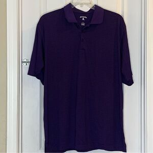Antigua Golf Polo Purple Check Size Large Mens
